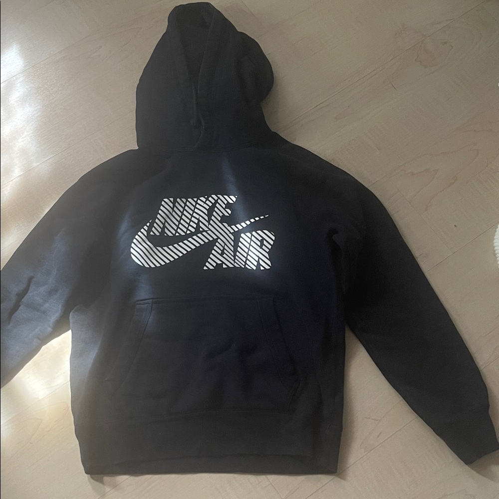 Nike Black Pullover with Striped Logo